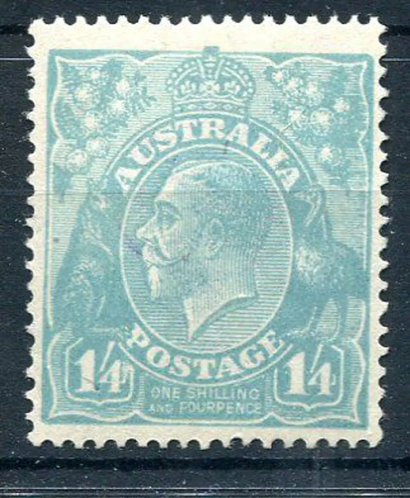 1914-20 Single Watermark 1/4d greenish-blue with ... Image 1++