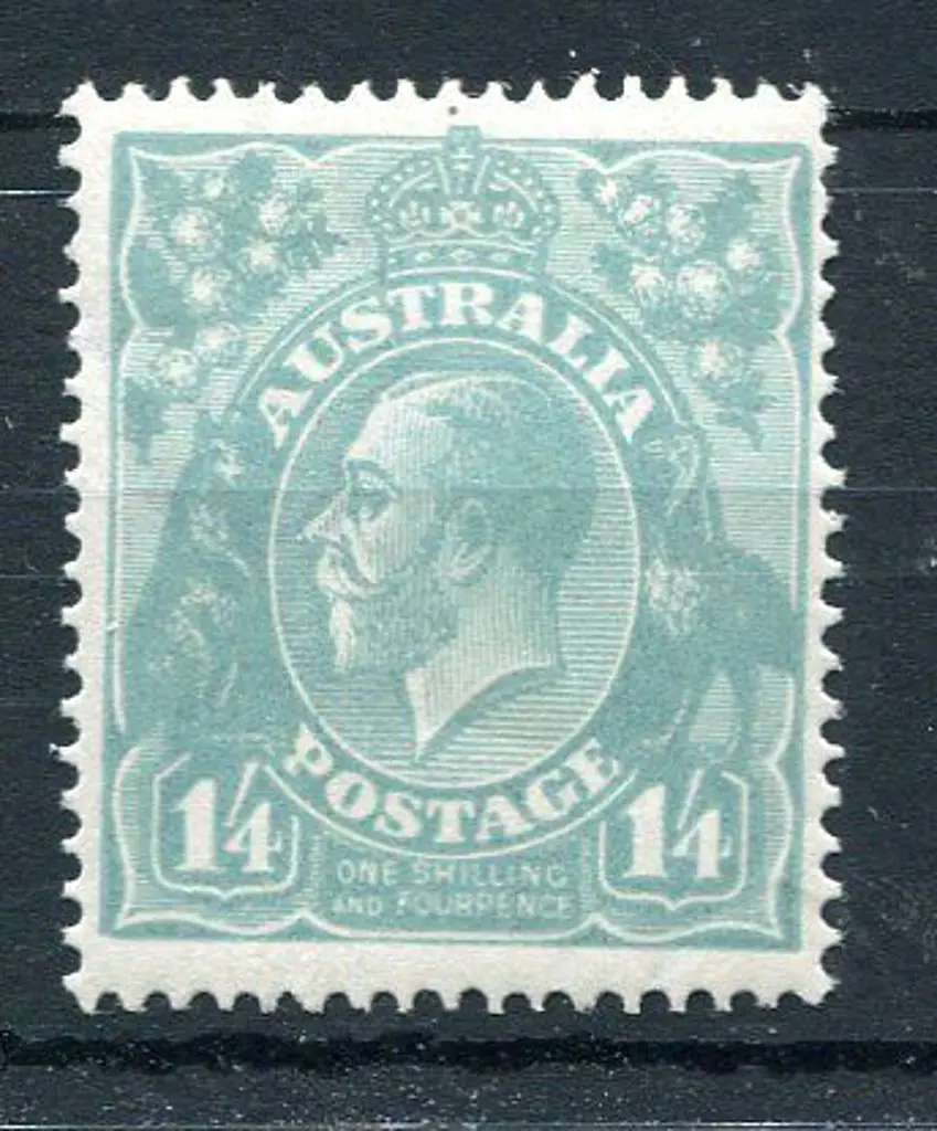 1914-20 Single Watermark 1/4d greenish-blue. MLH, ... Image 1++