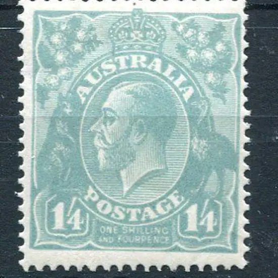 1914-20 Single Watermark 1/4d greenish-blue. MLH, ...
