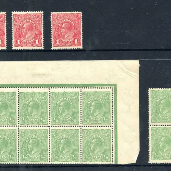 1918-20 Large Multiple Watermark Perf.14 ½d green ...