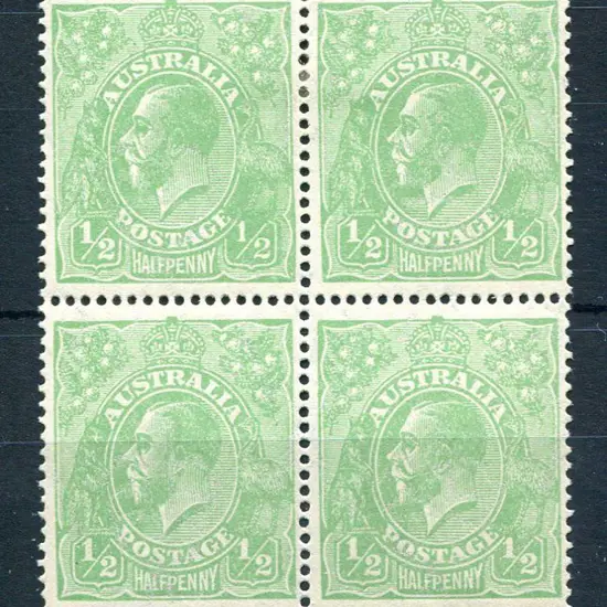 1918-20 Large Multiple Watermark Perf.14 ½d green ...