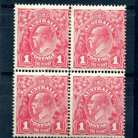 1918-20 Large Multiple Watermark Perf.14 1d ...