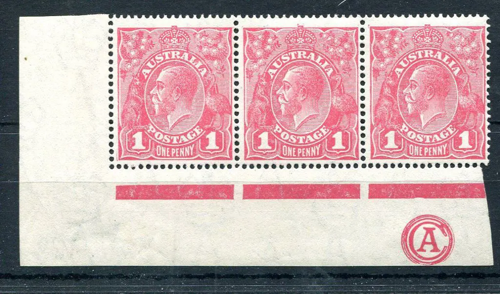 1918-20 Large Multiple Watermark Perf.14 1d ... Image 1++