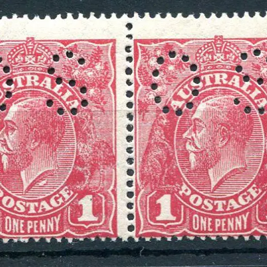1918-20 Large Multiple Watermark Perf.14 1d red ...