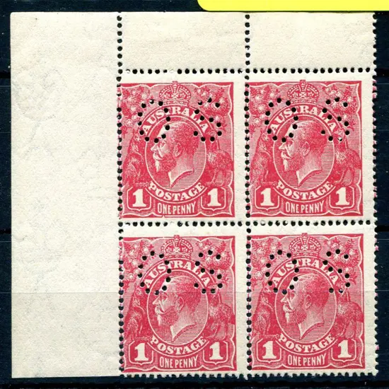 1918-20 Large Multiple Watermark Perf.14 1d red in ...