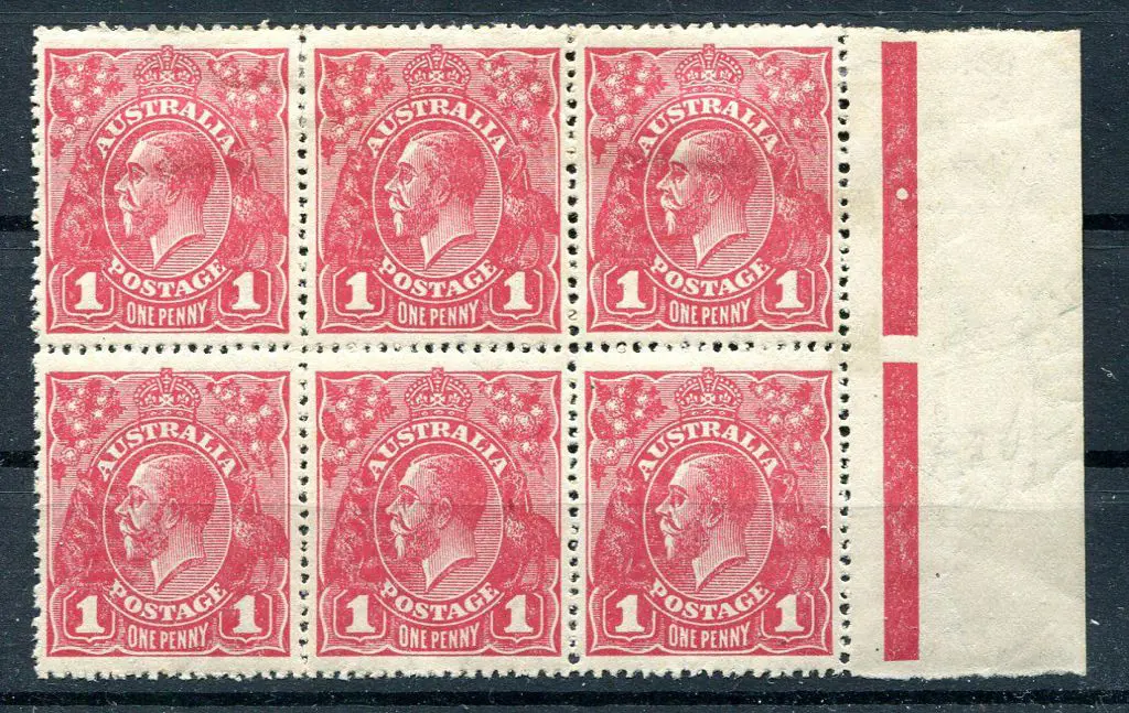 1918-20 Large Multiple Watermark Perf.14 1d red ... Image 1++