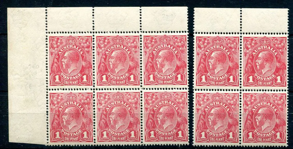 1918-20 Large Multiple Watermark Perf.14 1d red ... Image 1++