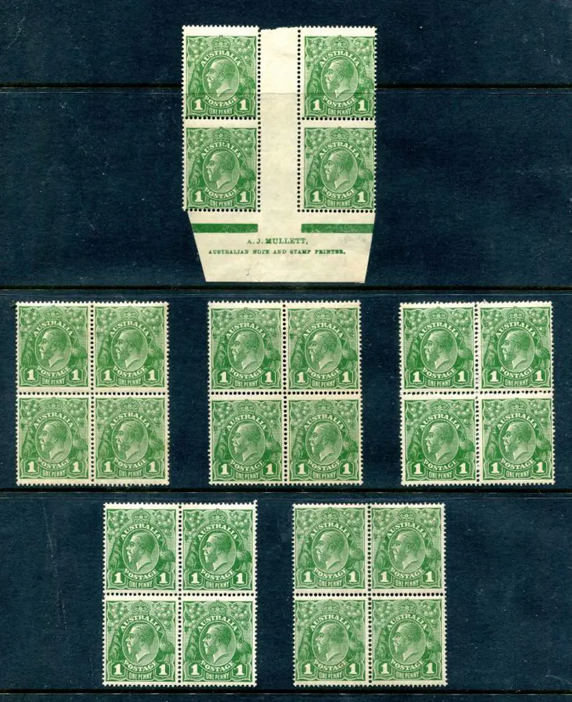 1926-30 Small Multiple Watermark Perf. 14 1d green ... Image 1++