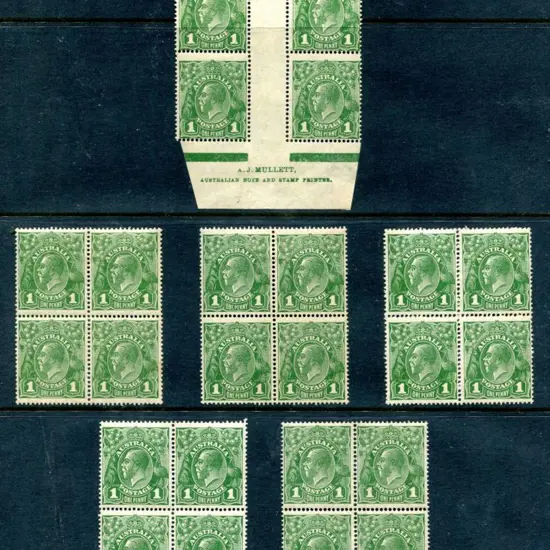 1926-30 Small Multiple Watermark Perf. 14 1d green ...