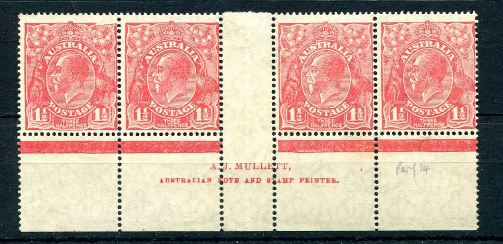 1926-30 Small Multiple Watermark Perf. 14 1½d red ... Image 1++