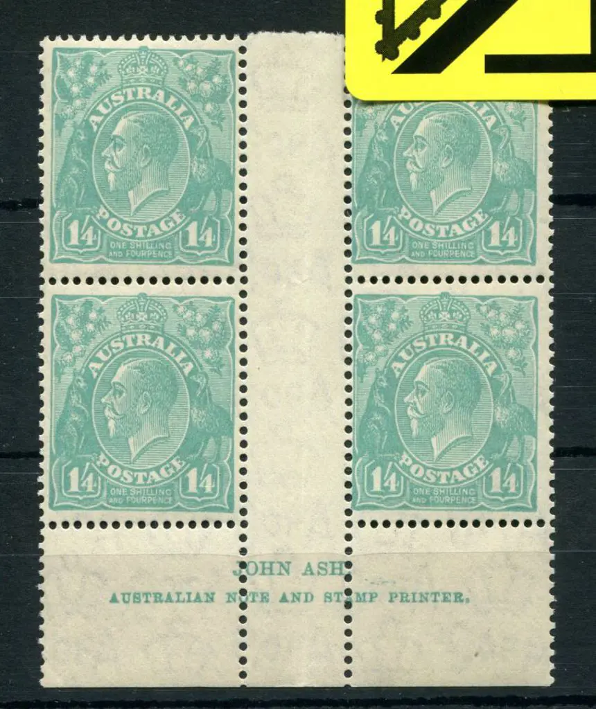 1931-36 CofA 1/4d greenish blue in Ash imprint ... Image 1++