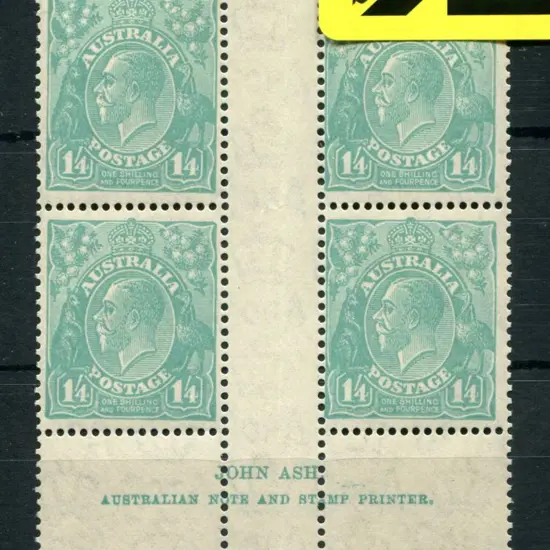 1931-36 CofA 1/4d greenish blue in Ash imprint ...