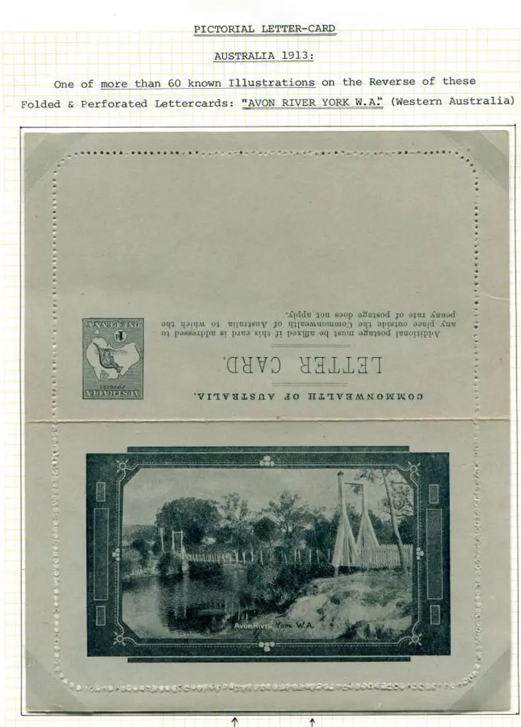 1913 1d grey kangaroo "Avon River, York, WA" ... Image 1++