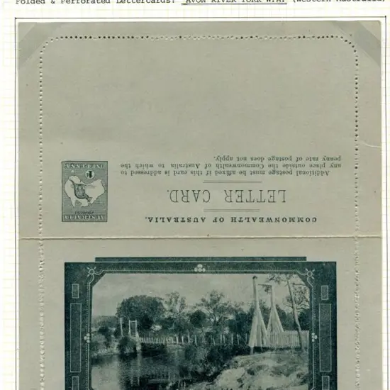 1913 1d grey kangaroo "Avon River, York, WA" ...