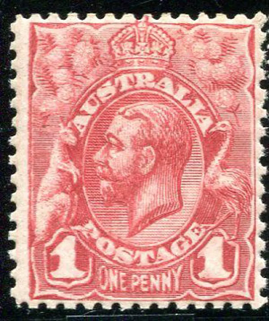 1913 1d KGV re-engraved with kiss print evident in ... Image 1++