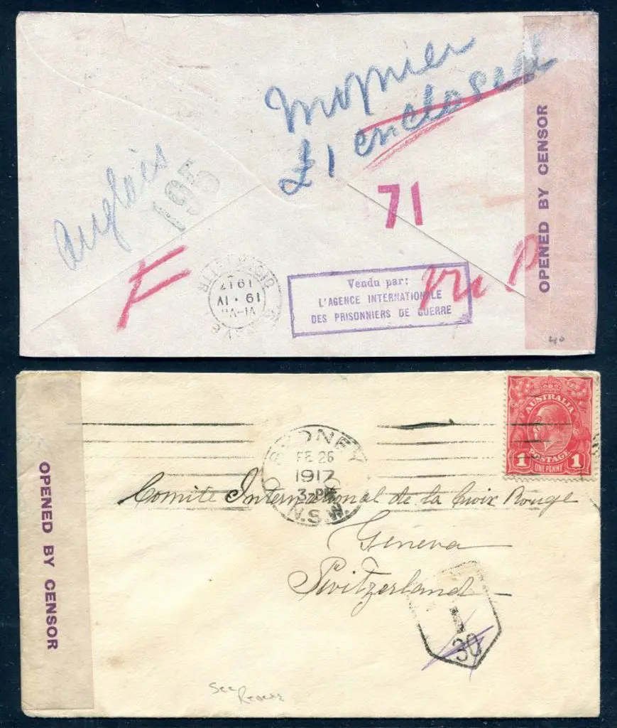 1917 (26th Feb) WWI POW mail taxed & censored ... Image 1++