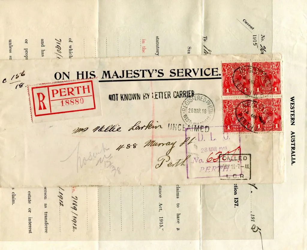 1918 (14th Mar) OHMS long env with 1d red in Die ... Image 1++