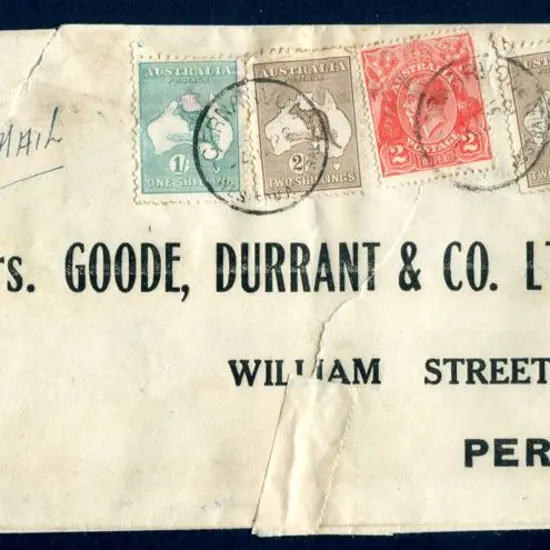 1922 (4th July) Carnarvon to Perth air mail cover ...