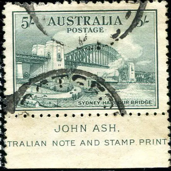 1932 5/- Sydney Harbour Bridge commercially used ...