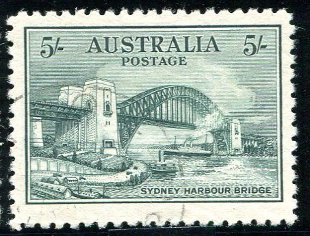 1932 5/- Sydney Harbour Bridge fine used with ... Image 1++
