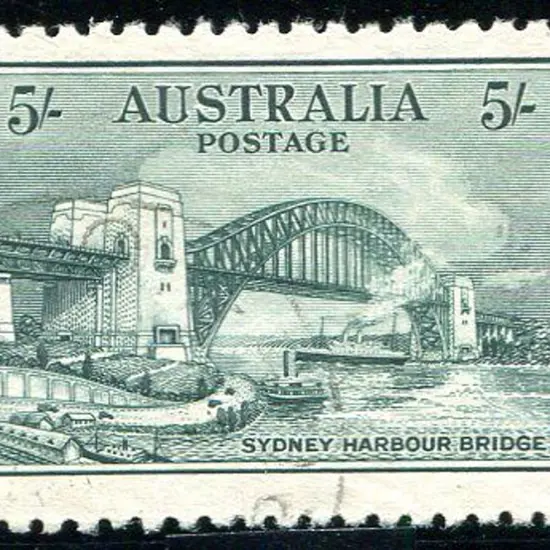 1932 5/- Sydney Harbour Bridge fine used with ...