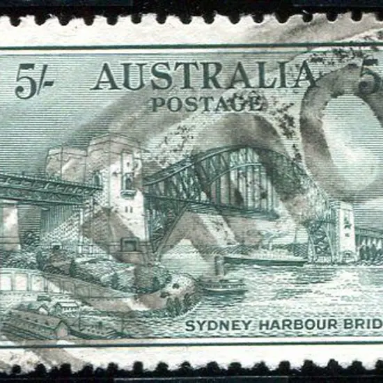 1932 5/- Sydney Harbour Bridge commercially used ...