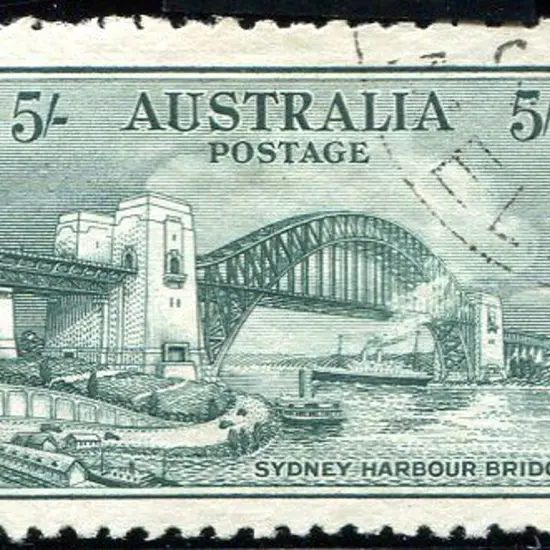 1932 5/- Sydney Harbour Bridge CTO without gum & ...