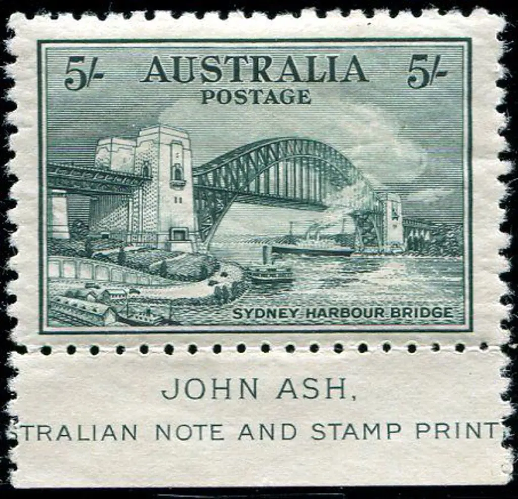1932 5/- Sydney Harbour Bridge John Ash imprint ... Image 1++