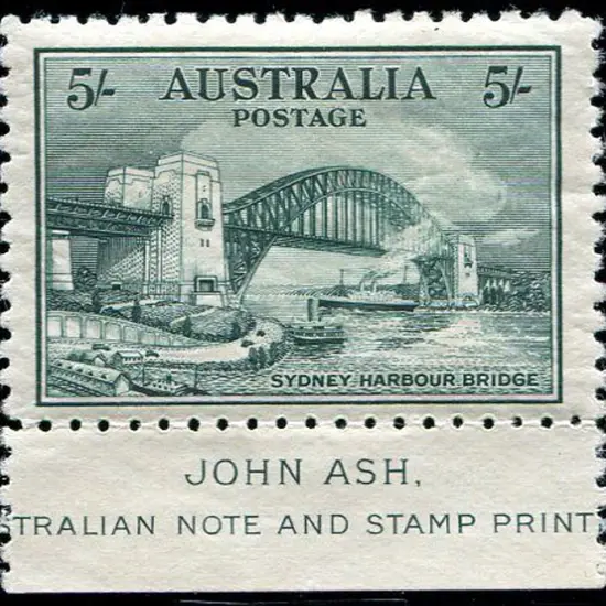 1932 5/- Sydney Harbour Bridge John Ash imprint ...