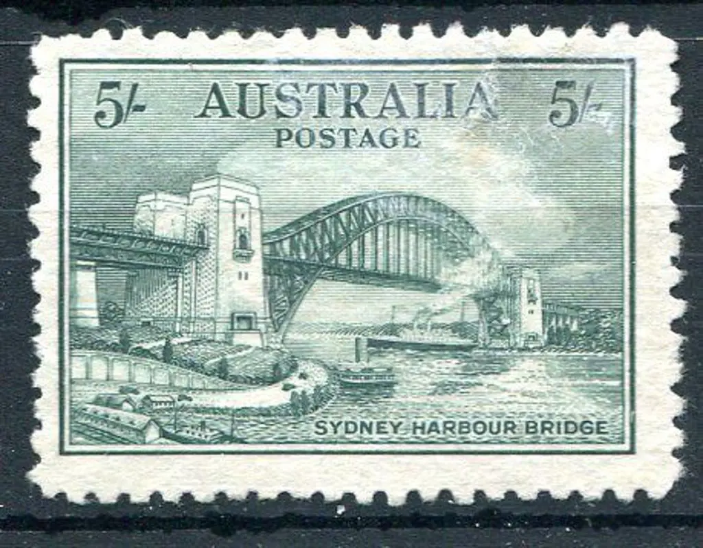 1932 5/- Sydney Harbour Bridge mint without gum & ... Image 1++