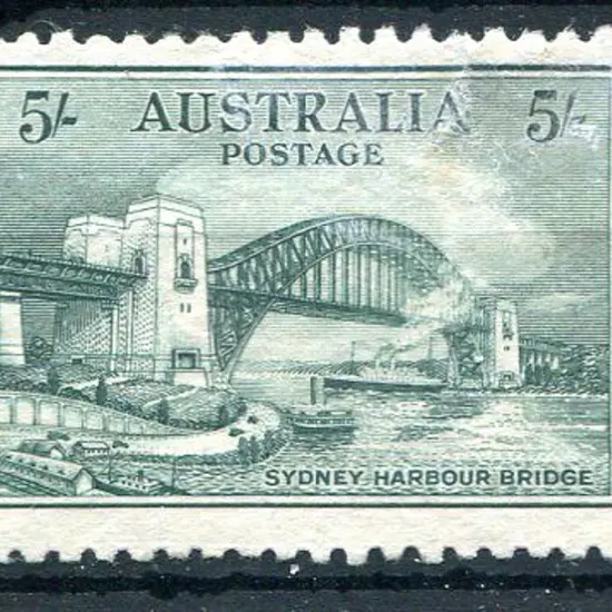1932 5/- Sydney Harbour Bridge mint without gum & ...