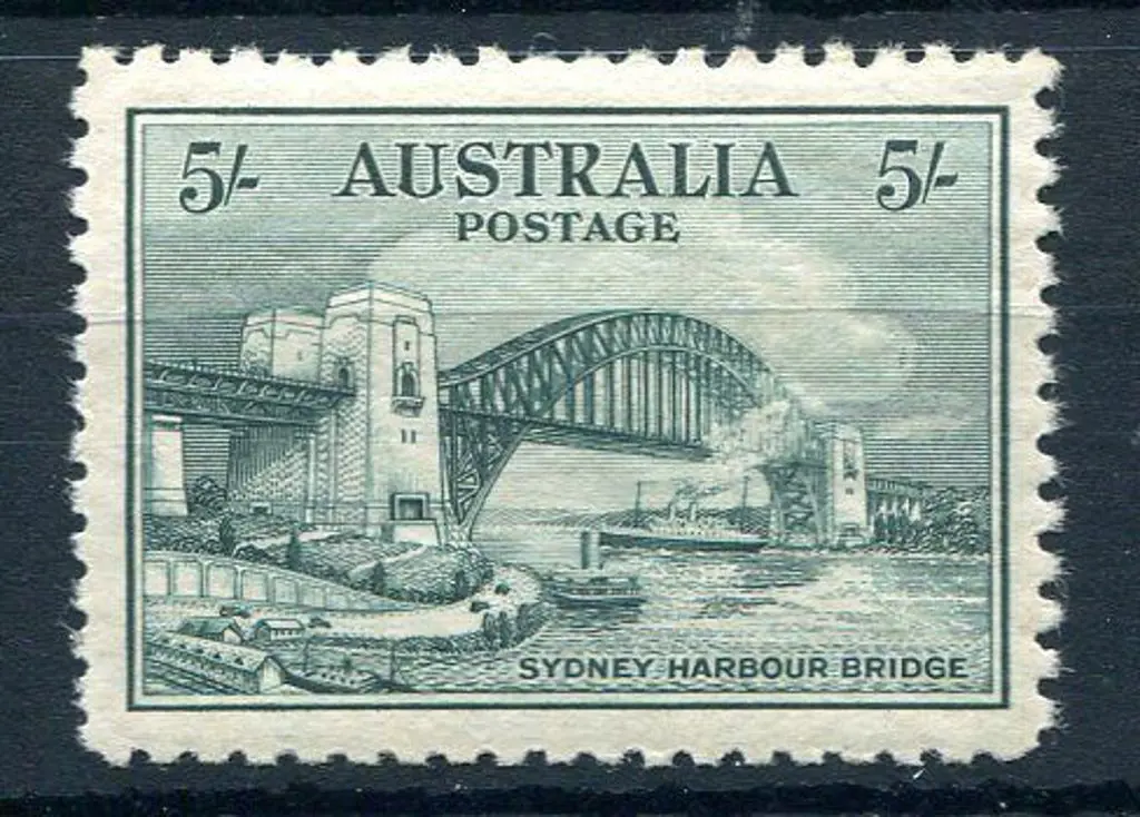 1932 5/- Sydney Harbour Bridge. MLH with even gum ... Image 1++