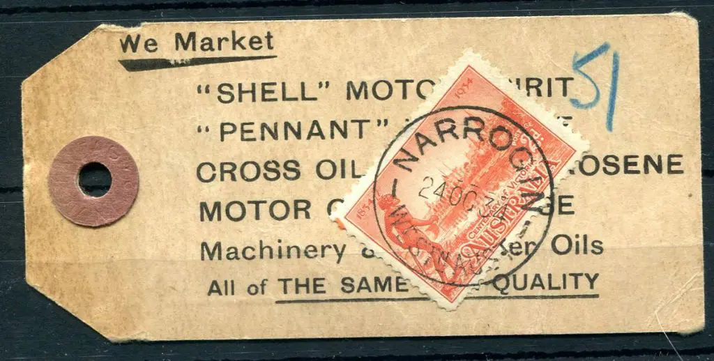 1934 (24th Oct) "Parcel Only" tag from Shell ... Image 1++