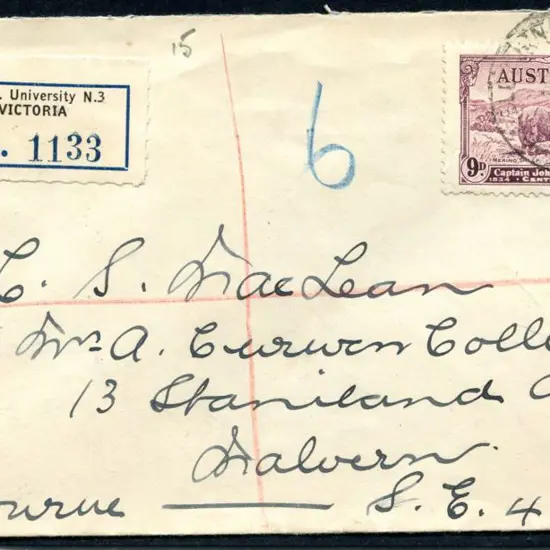 1934 (9th Nov) 9d Macarthur on Melbourne ...