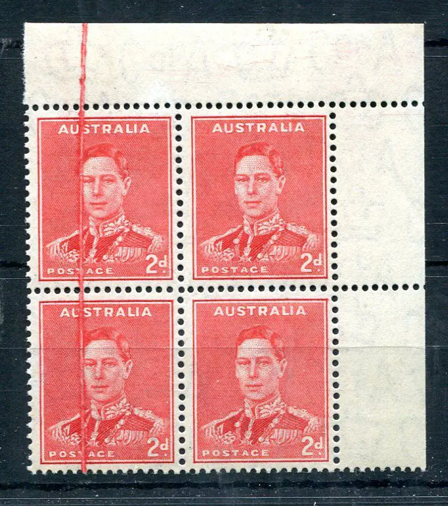 1938/41 2d scarlet KGVI, die II upper right corner ... Image 1++