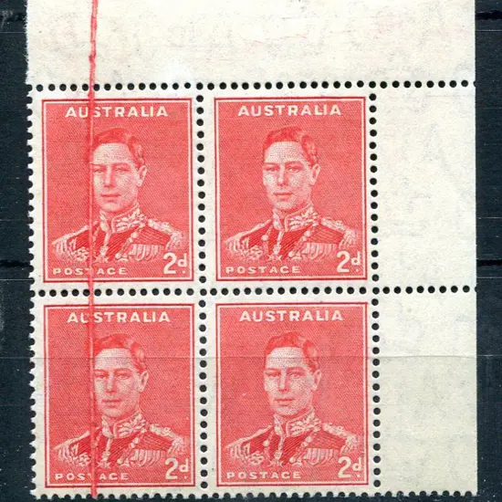 1938/41 2d scarlet KGVI, die II upper right corner ...