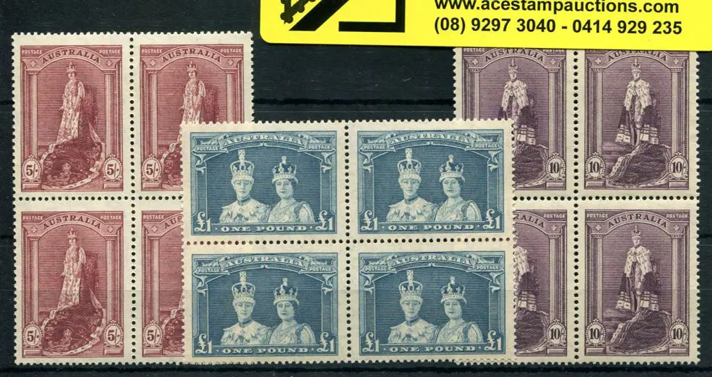1937/48 Robes set of 3 on thin paper. All blocks ... Image 1++