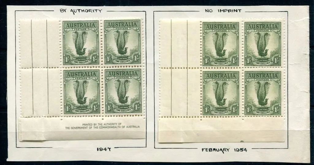 1937/59 1/- Lyrebird block of 15 with Post Office ... Image 1++