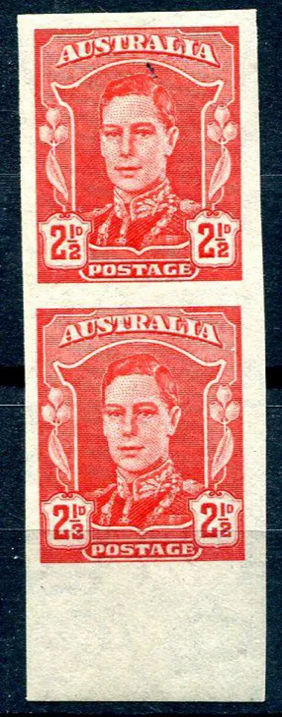 1942/50 2½d scarlet KGVI bottom marginal vertical ... Image 1++