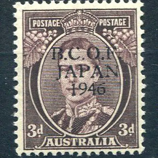 1946/48 BCOF 3d proof ovpt in black with thin type ...