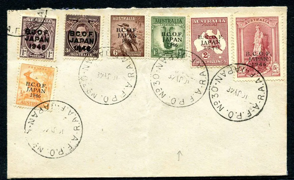 1948 (10th July) BCOF set of to 7 to 5/- on thin ... Image 1++