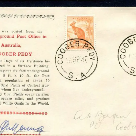 1947 (18th Sept) Arthur Bergen "This letter was ...