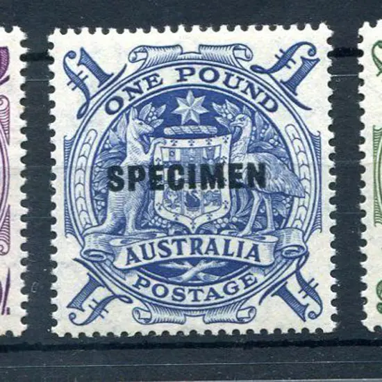 1949/50 Arms set of 3 ovptd "SPECIMEN". MUH with ...
