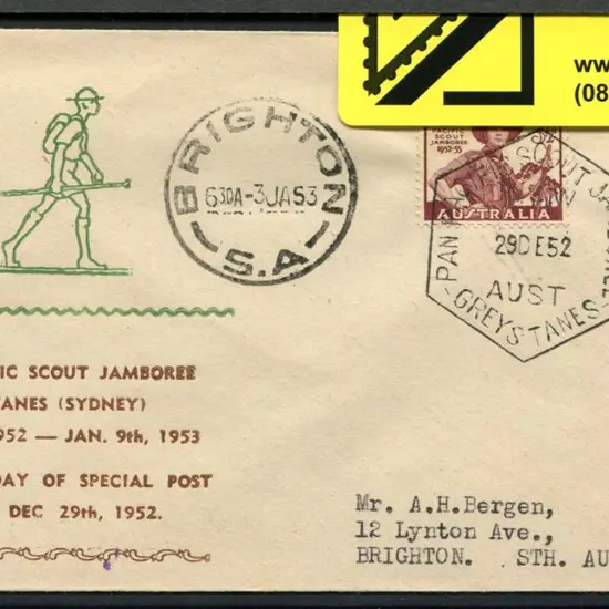1952 (29th Dec) 3½d Scout Jamboree on Arthur ...