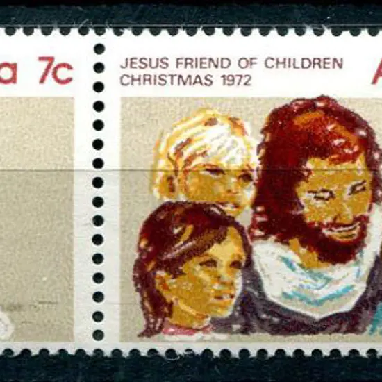 1972 7c Christmas horiz right hand marginal pair ...