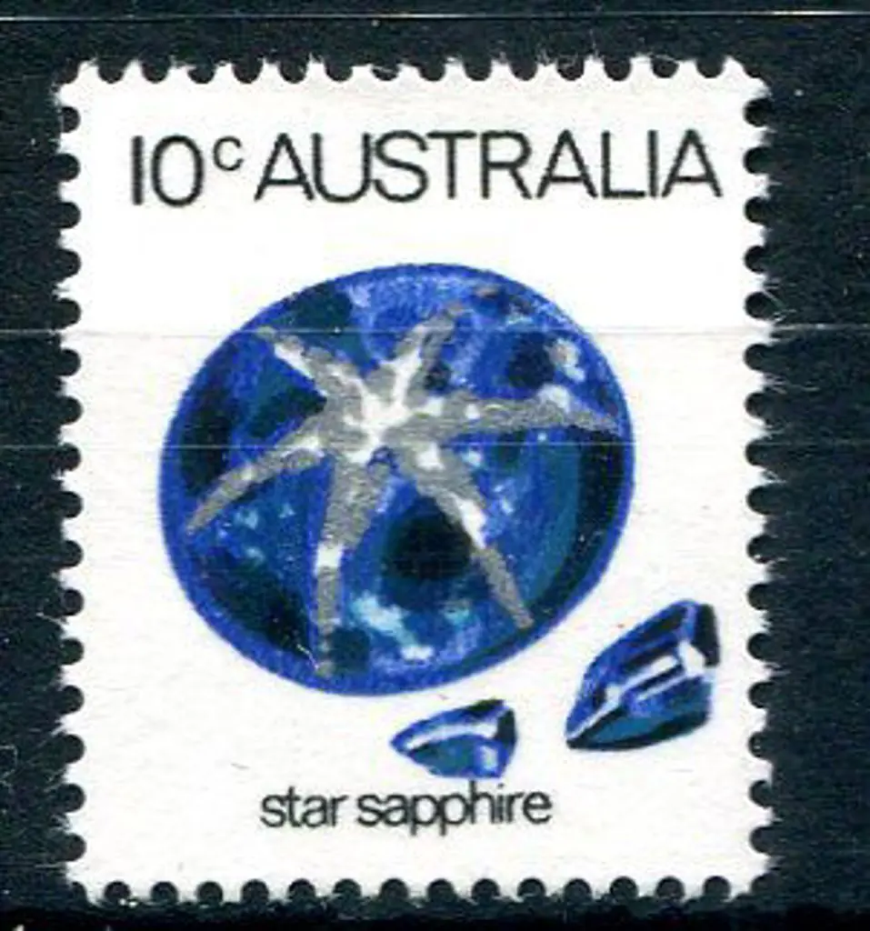 1974 10¢ star sapphire, printed on the gum side ... Image 1++