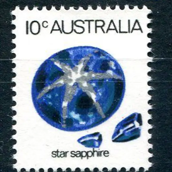 1974 10¢ star sapphire, printed on the gum side ...