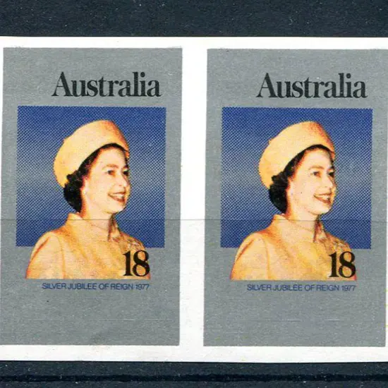 1977 18¢ Silver Jubilee imperforate pair. ACSC ...