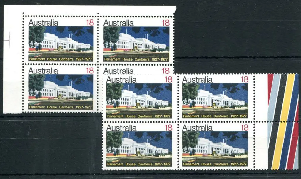 1977 18c Parl House right colour bar selvedge ... Image 1++