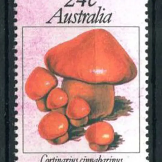 1981 24¢ Fungi vertical strip of 3 with centre ...